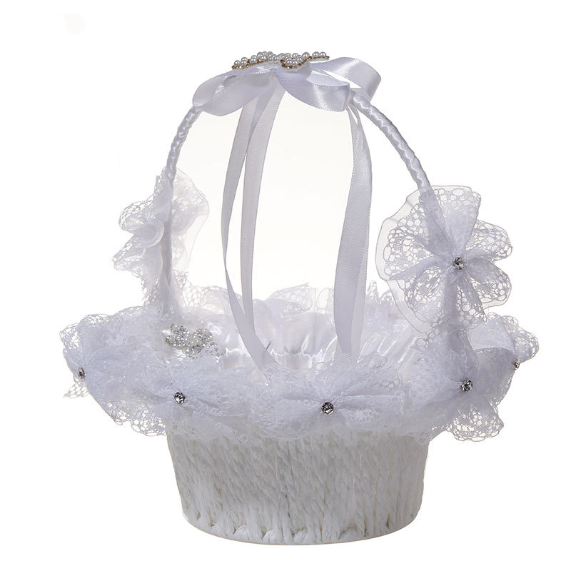 Crafts White Pearl Rhinestone Big Bow Flower Basket Wedding Supplies Flower Girl Basket Wedding Bride Portable Flower Basket
Crafts White Pearl Rhinestone Big Bow Flower Basket Wedding Supplies Flower Girl Basket Wedding Bride Portable Flower Basket