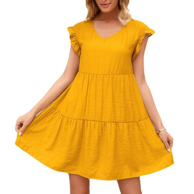 Casual Dresses 2021 Summer Women' Loose V-Neck Sleeve Dress Women Fashion Solid Color Black Short-Sleeved A-Line Mini Femme, Green
Casual Dresses 2021 Summer Women' Loose V-Neck Sleeve Dress Women Fashion Solid Color Black Short-Sleeved A-Line Mini Femme, Green
