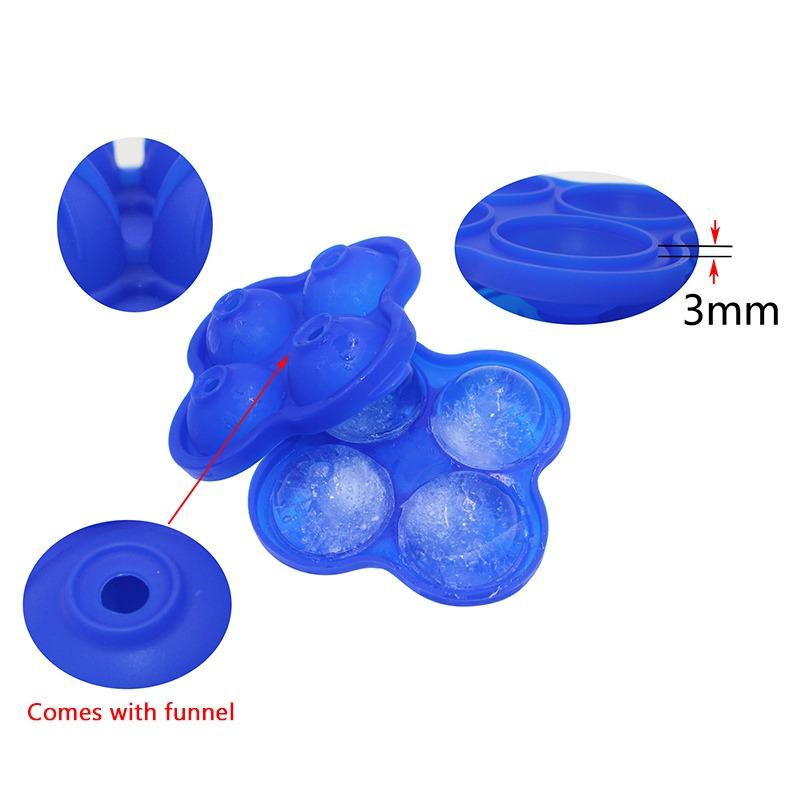 Black 4 Hole Whiskey Ice Cube Maker Ball Mold Mould Brick Round Bar Accessiories High Quality Color Kitchen Tools Baking Moulds