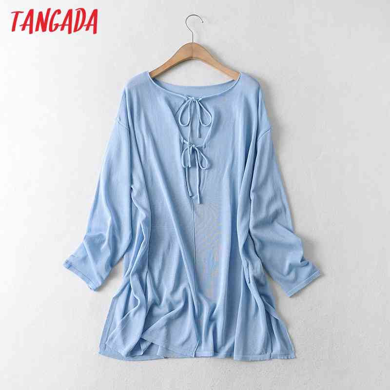 Women Fashion Oversized Thin Knitted Sweater Jumper Female Pullovers Chic Tops AI56 210416