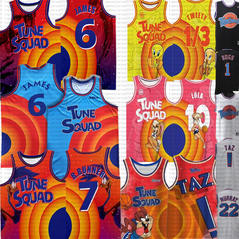 Movie Space Jam Jersey Tune Squad 6 James 7 R.RUNNER 1 Bugs ! Taz LeBron 10 LOLA 23 Lola 2 D.DUCK 22 Bill Murray 13 Tweety Jerseys 2021
Movie Space Jam Jersey Tune Squad 6 James 7 R.RUNNER 1 Bugs ! Taz LeBron 10 LOLA 23 Lola 2 D.DUCK 22 Bill Murray 13 Tweety Jerseys 2021