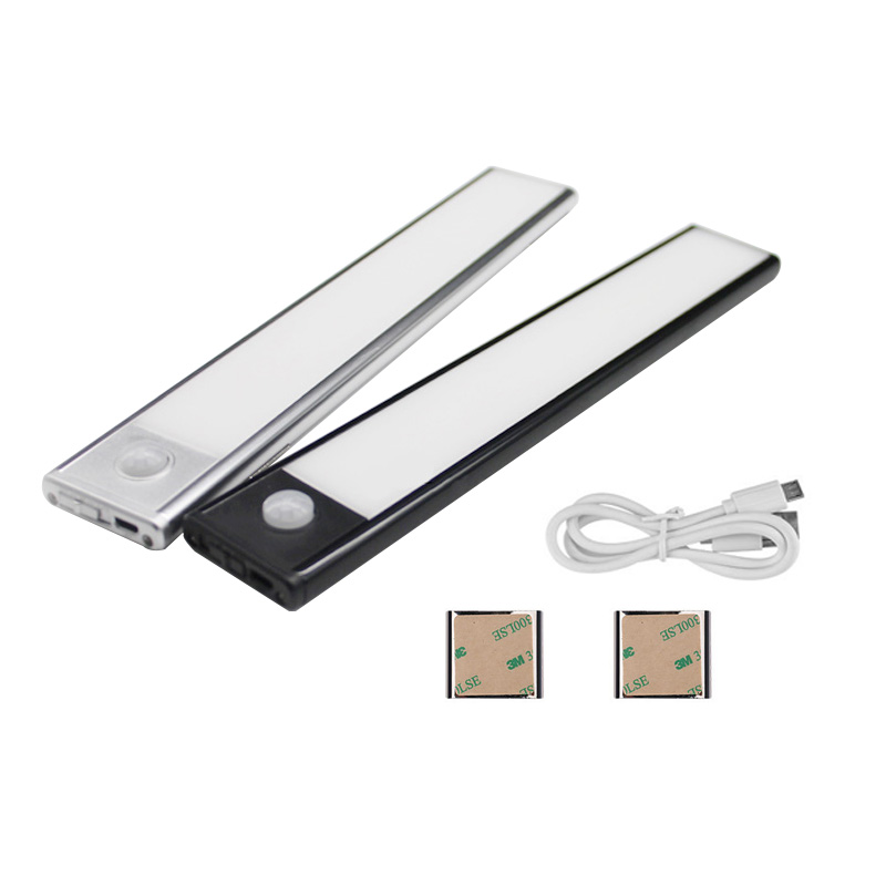 Wide Panel LED Cabinet Light 23.5cm USB Rechargeable Human Body Induction Ultra-Thin Lamp Home Bedroom for Kitchen