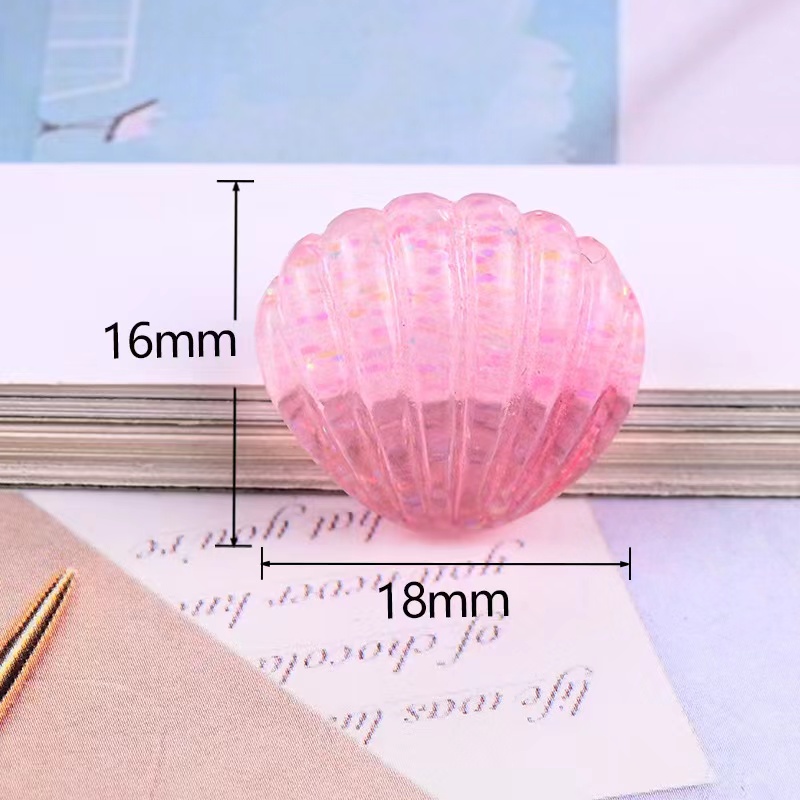 20Pcs Cute Kawaii Multicolor Plated Pearl Components Shells Flat Back Resin Seashell For DIY Handmade Jewelry Craft Decoration Accessorie