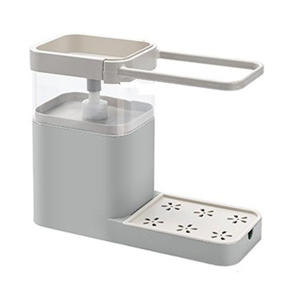 Soap dispenser (3 in 1), detergent container, sponge holder, dishcloth, towel, dishcloth, clothes rack, drainpipe trimmer
