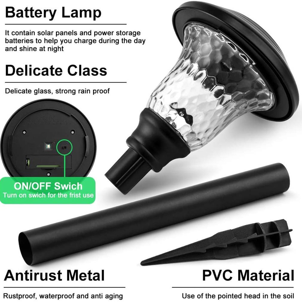 2Pcs Super Clear Sunlight Led IP65 Waterproof Outdoor stainless steel Gazon lamp Cool white light Wide angle