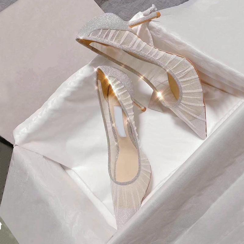 Dress Shoes Spring And Summer Sequined Stiletto High-heeled Mesh Pointed Bridal Wedding Banquet All-match Female Sandals, Heel height 10 cm
Dress Shoes Spring And Summer Sequined Stiletto High-heeled Mesh Pointed Bridal Wedding Banquet All-match Female Sandals, Heel height 10 cm