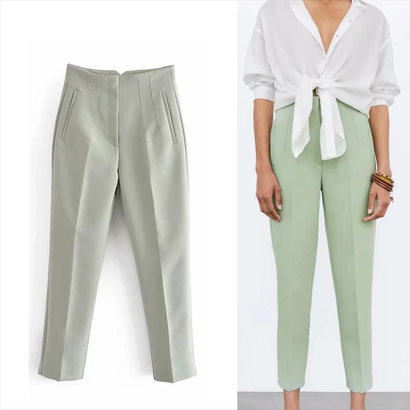 za green high waisted womens capri trousers office straight suit casual pleated zipper summer woman, Black;white
za green high waisted womens capri trousers office straight suit casual pleated zipper summer woman, Black;white