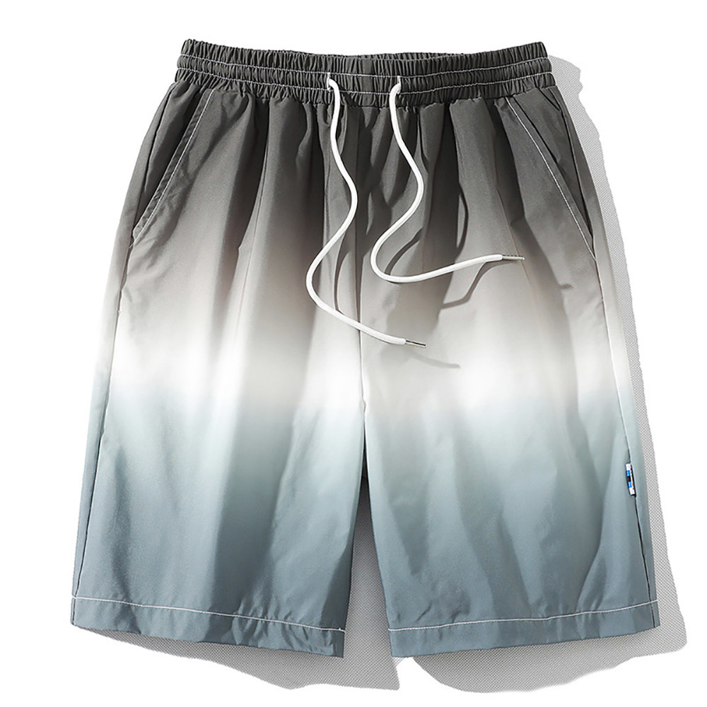 Summer Casual Men's short Three-Color Trendy Mid-Waist Straight Tether Gradient Couple Cargo Shorts B0916 210518