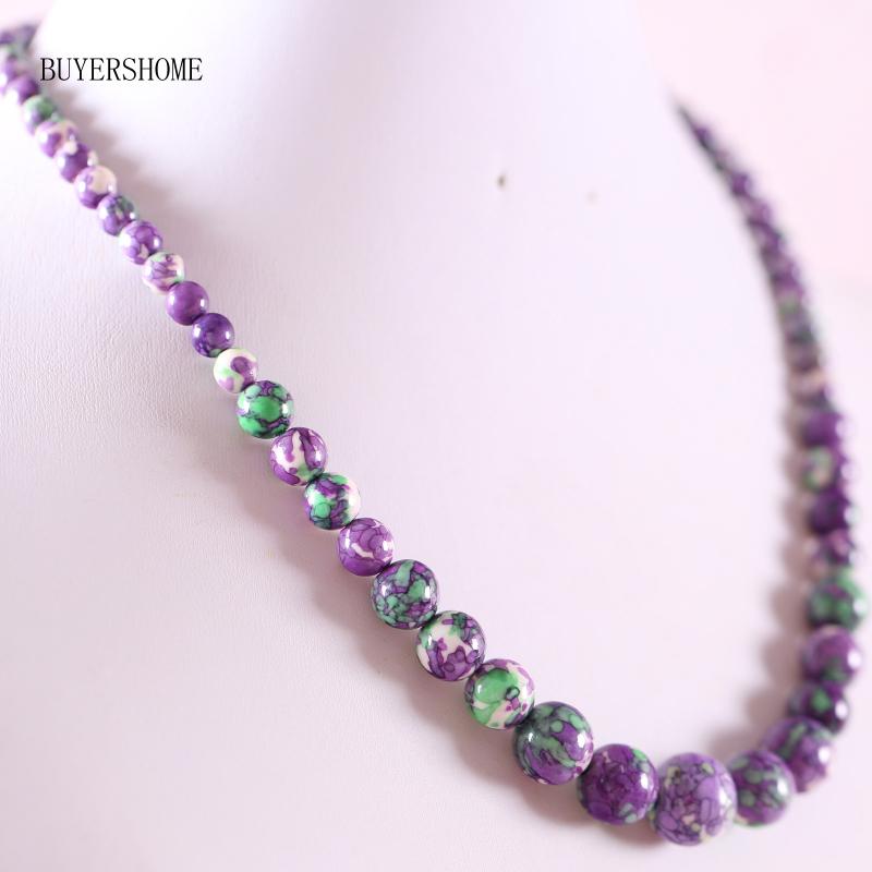 Pendant Necklaces Handmade Beaded Necklace Natural Stone Round Purple Jaspers For Women Jewelry Gift E092
Pendant Necklaces Handmade Beaded Necklace Natural Stone Round Purple Jaspers For Women Jewelry Gift E092