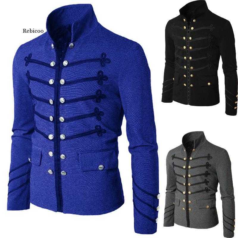 Vintage Blazers Retro Steampunk Gothic Suit Jackets Stage Costume for Party Mens Black White Luxury Coat X0621, Blue
Vintage Blazers Retro Steampunk Gothic Suit Jackets Stage Costume for Party Mens Black White Luxury Coat X0621, Blue