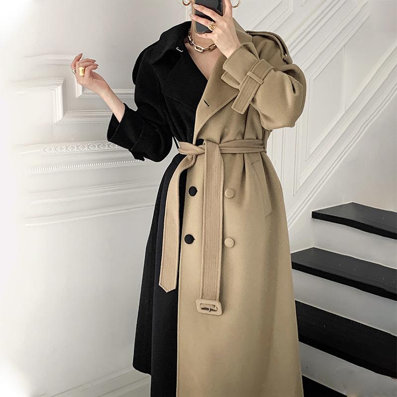 Women's Wool & Blends 2021 Women Winter Patchwork Long Cashmere Coat Jacket Waistbelt Double Breasted Slim Waist A-line Woolen Overcoat Cloa, Khaki
Women's Wool & Blends 2021 Women Winter Patchwork Long Cashmere Coat Jacket Waistbelt Double Breasted Slim Waist A-line Woolen Overcoat Cloa, Khaki