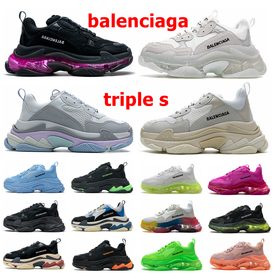 Paris 17FW balenciaga triple s Clear Sole Mens Women Casual Shoes Crystal Bottom White Green Black Red Rainbow Sports Outdoor Dad Shoe
Paris 17FW balenciaga triple s Clear Sole Mens Women Casual Shoes Crystal Bottom White Green Black Red Rainbow Sports Outdoor Dad Shoe