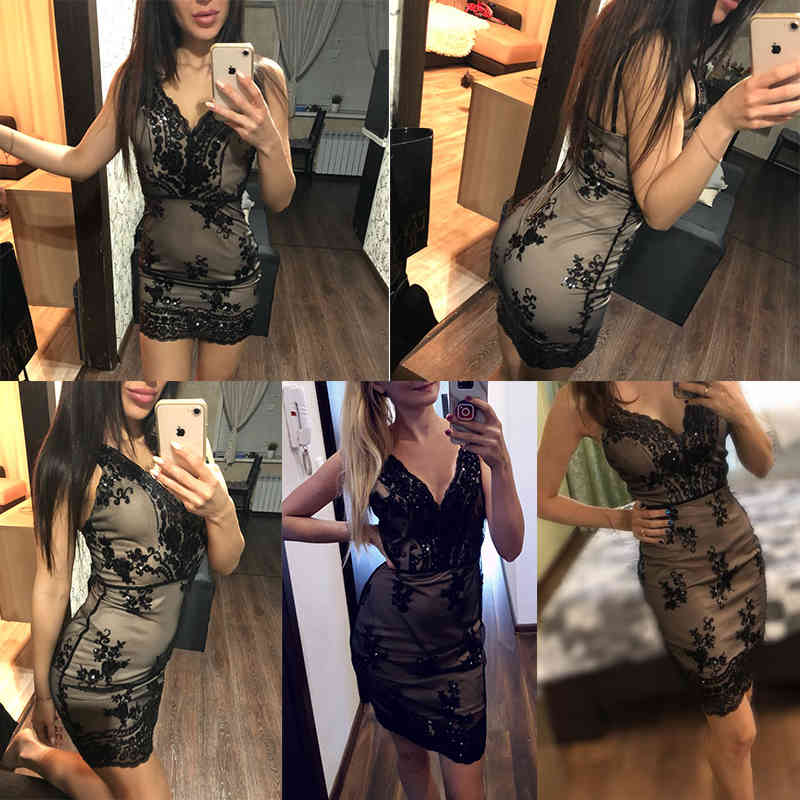 Sexy club outfits Sequins Summer Dress Women Mini Black bodycon Party dress vintage woman sukienki Dresses vestidos clothes 210401