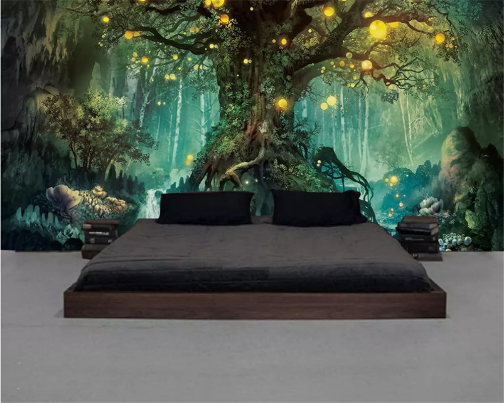Custom size Beautiful dream forest classic silky 3d wallpaper tree living room TV background wall papers home decor