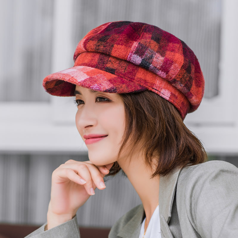 Stingy Brim Hats Factory Wholesale Pumpkin Plaid Beret Womens Color Matching Octagonal Cap Tapered Curved Brim, Grey
Stingy Brim Hats Factory Wholesale Pumpkin Plaid Beret Womens Color Matching Octagonal Cap Tapered Curved Brim, Grey