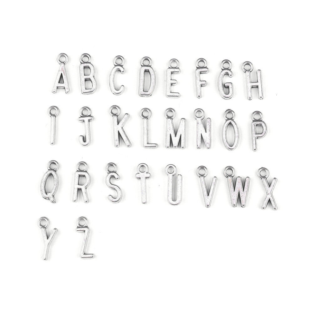 Alloy Jewelry Accessories Diy 26 English Letters Small Pendant Set Ancient Gold and Sier
