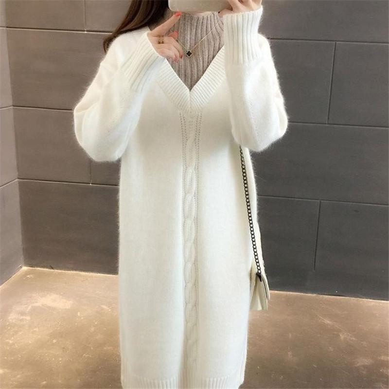 Women's Sweaters Half High Collar Splicing Fake Two Piece Knit Sweater Dress Women Long Jumpers Ladies Autumn Winter 6 Color Knitted Tops Fe, Green
Women's Sweaters Half High Collar Splicing Fake Two Piece Knit Sweater Dress Women Long Jumpers Ladies Autumn Winter 6 Color Knitted Tops Fe, Green