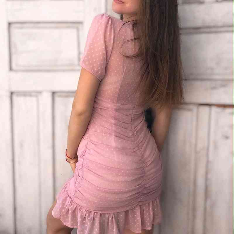 sweet women ruffles midi dress summer fashion ladies slim boho es party female sheath vintage girls chic 210430