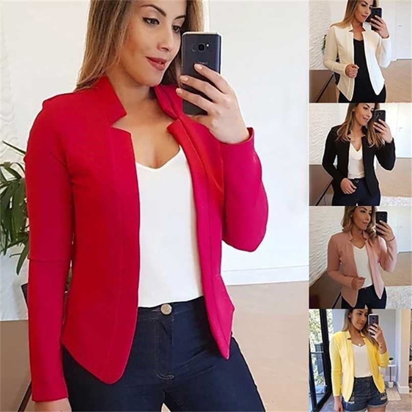 women suit blazer s Long sleeve coat for spring summer lady women's clothing Office Lady plus size 5XL 211122