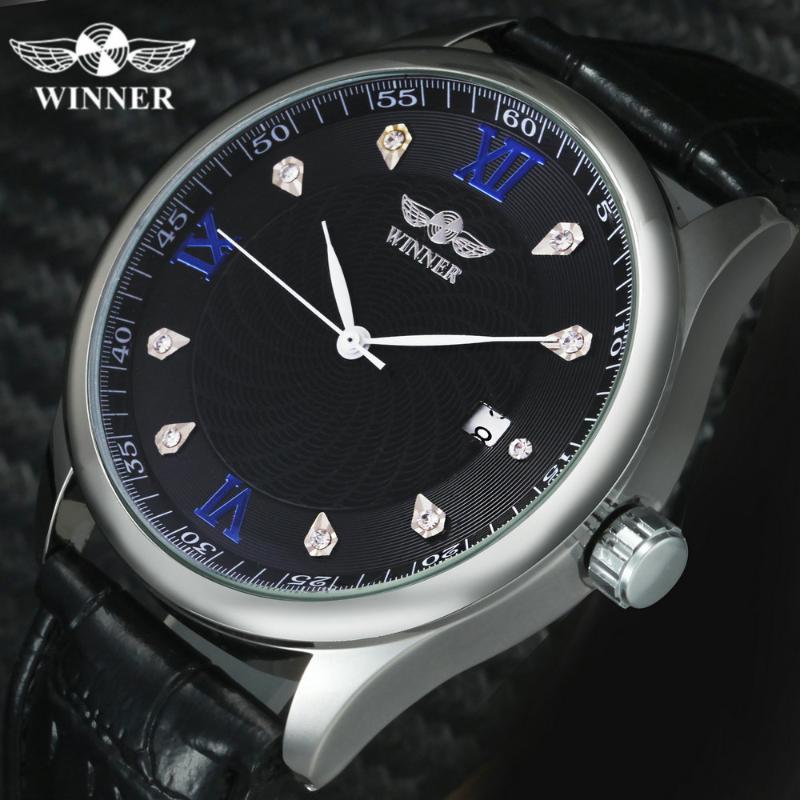 Wristwatches WINNER Official Fashion Casual Automatic Mechanical Watch Men Auto Date Diamond Mens Watches Top Leather Strap, Slivery;brown
Wristwatches WINNER Official Fashion Casual Automatic Mechanical Watch Men Auto Date Diamond Mens Watches Top Leather Strap, Slivery;brown