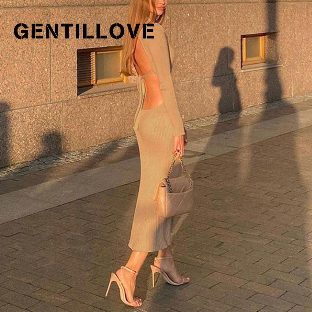 Jocoo Jolee Sexy Stand Collar Backless Lace Up A Line Dress Women Spring Elegant Knitted Long Dress Casual Solid Slim Midi Dress 210518, As photo
Jocoo Jolee Sexy Stand Collar Backless Lace Up A Line Dress Women Spring Elegant Knitted Long Dress Casual Solid Slim Midi Dress 210518, As photo