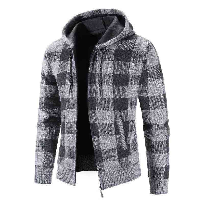 Autumn Winter Jacket Men Warm Cashmere Casual Wool Zipper Slim Fit Fleece Jacket Men Coat Dress Knitwear Male 211110
