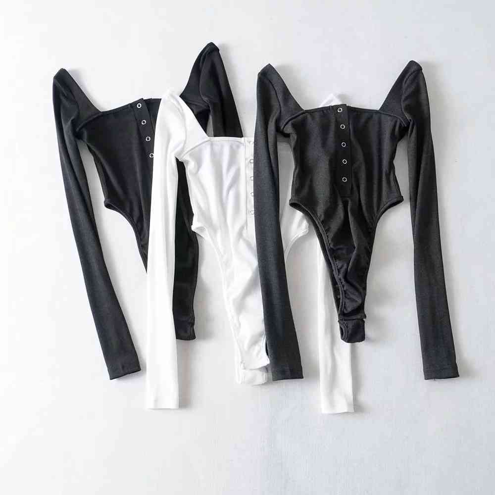 Sexy backless bodycoy bodysuit women long sleeve rompers womens jumpsuit Streetwear Stretch black white Jumpsuit Overalls 210521