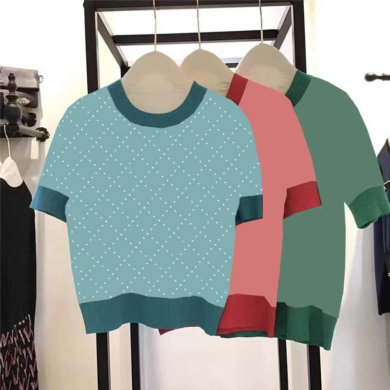 Classic Letter Women Knits T Shirt Tees Short Sleeve Ladies Tops Clothing Knitted Breathable Womens Shirts 3 Colors, White
Classic Letter Women Knits T Shirt Tees Short Sleeve Ladies Tops Clothing Knitted Breathable Womens Shirts 3 Colors, White