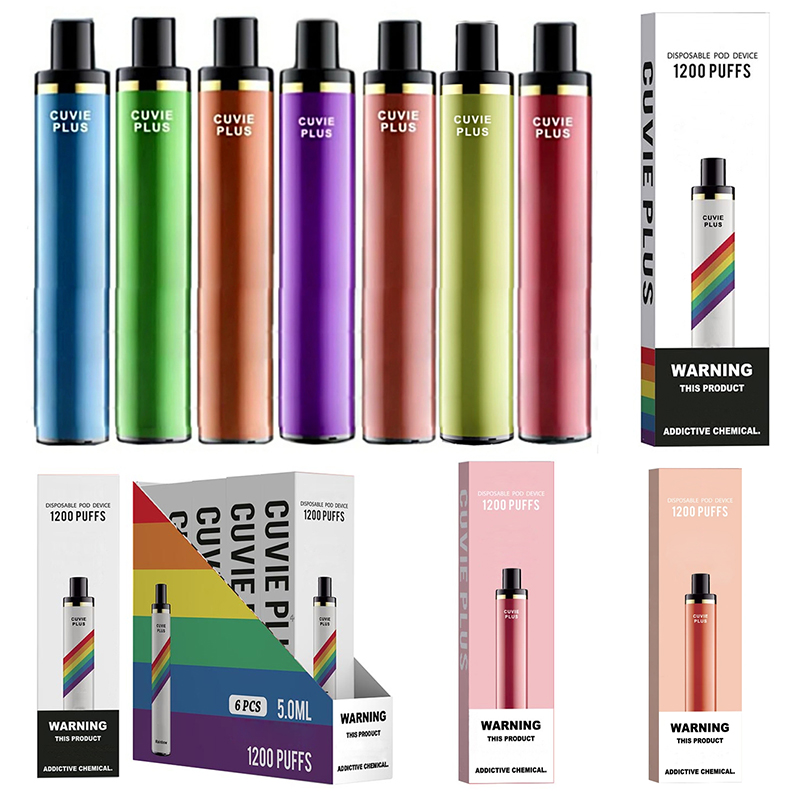 Cuvie Plus Disposable Vape Pen Kits 1200 Puffs cigarettes 950mAh Battery Stick Style 5ML Vapor Pod Device eCigs Puffbars Vapes
Cuvie Plus Disposable Vape Pen Kits 1200 Puffs cigarettes 950mAh Battery Stick Style 5ML Vapor Pod Device eCigs Puffbars Vapes