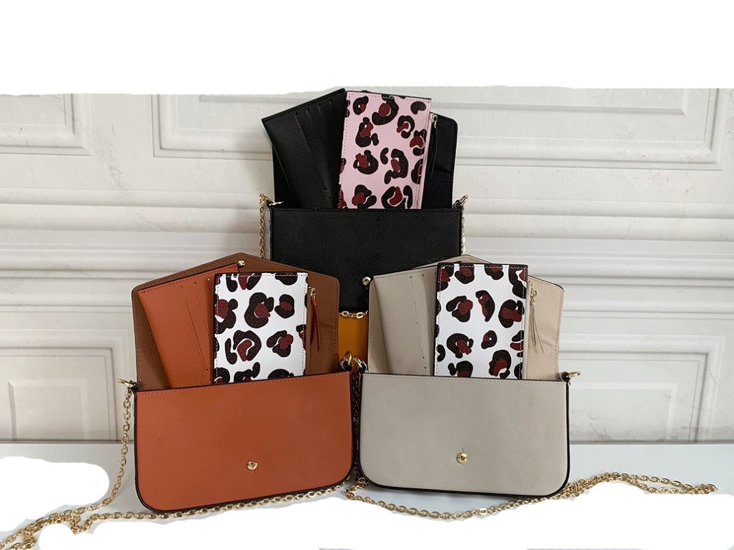 Classic Luxury designer handbag Pochette Felicie Bag Genuine Leather Handbags Shoulder Leopard wallet Clutch Tote Messenger Shopping Purse with box 3colors, Embossing black #m80679
Classic Luxury designer handbag Pochette Felicie Bag Genuine Leather Handbags Shoulder Leopard wallet Clutch Tote Messenger Shopping Purse with box 3colors, Embossing black #m80679