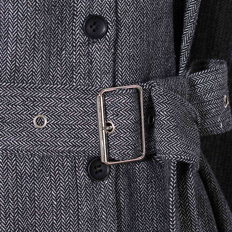 DEAT Women Gray High Street Patchwork Blazer Lapel Long Sleeve Loose Fit Jacket Fashion Autumn Winter GX907 211122