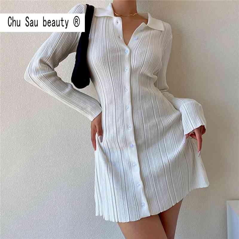 Spring Autumn Slim White Vestidos Vintage Long Sleeve Female Dresses Fashion Hollow Out Women Mini Dress 210514