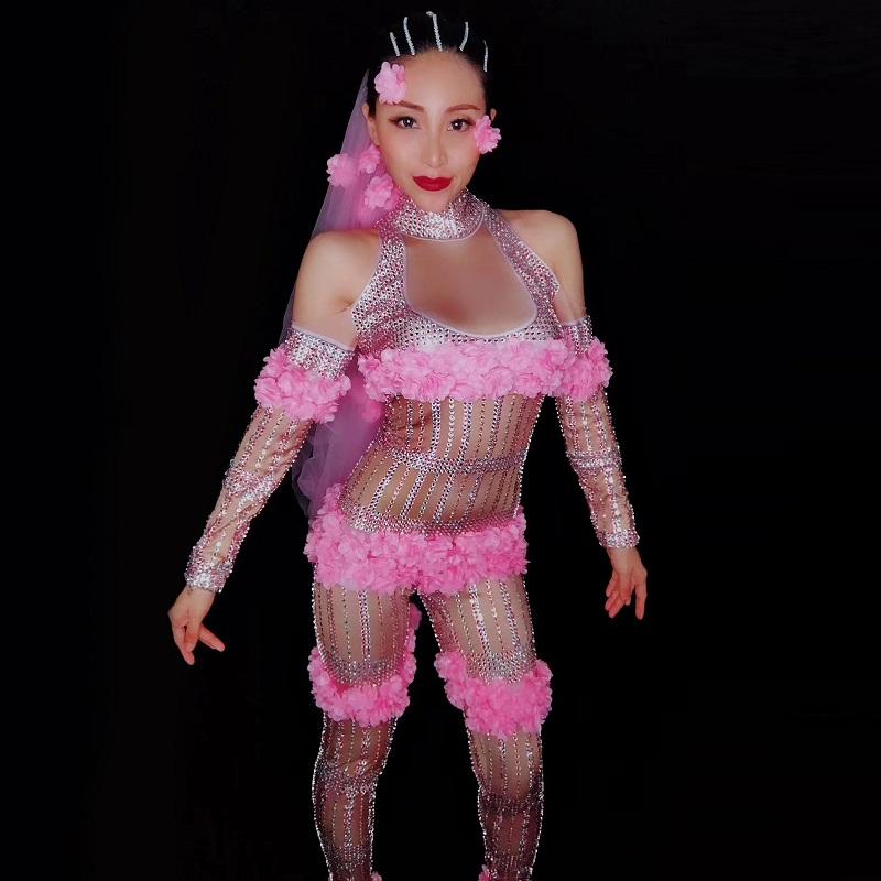 Sexy Costumes Female Stage Dance Show Pink Flowers Jumpsuit Girlfriend Birthday Sparkly Rhinestones One Piece Skinny Off Shoulder Leotard, Black
Sexy Costumes Female Stage Dance Show Pink Flowers Jumpsuit Girlfriend Birthday Sparkly Rhinestones One Piece Skinny Off Shoulder Leotard, Black