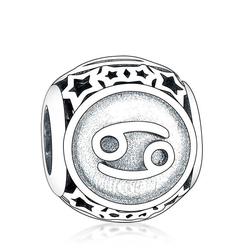 Fit Original Brand Charm Bracelet 925 Sterling Silver Hollow Star Round 12 Constellations Scorpio Aries Beads Making DIY Berloque