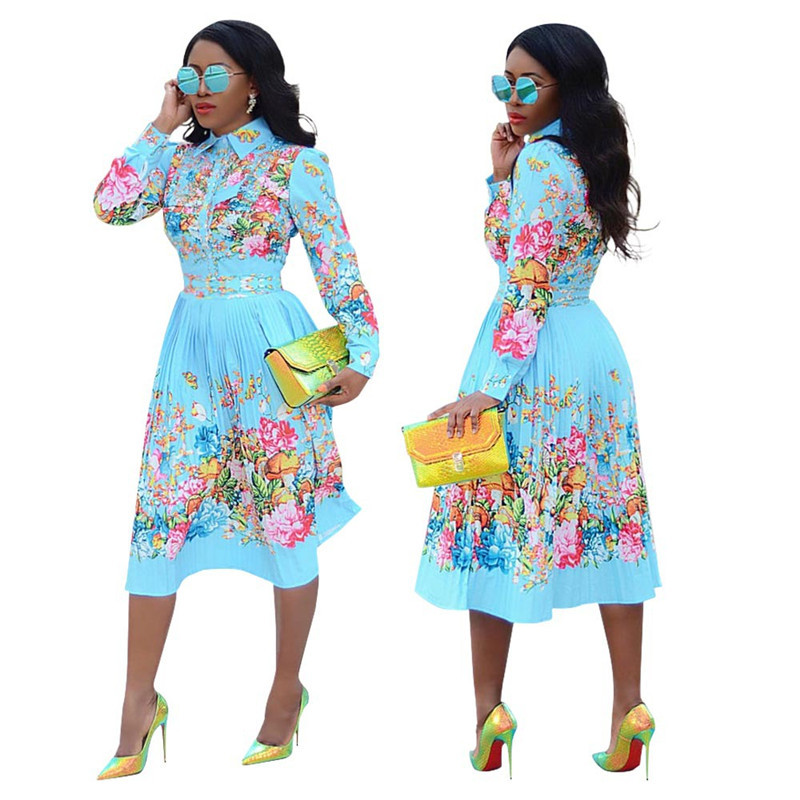 Floral Printed Womens Designer Dresses Vintage Sweet Slim Long Puff Sleeved Lapel Neck Dresses Womens Fashion Dresses, Black;gray
Floral Printed Womens Designer Dresses Vintage Sweet Slim Long Puff Sleeved Lapel Neck Dresses Womens Fashion Dresses, Black;gray