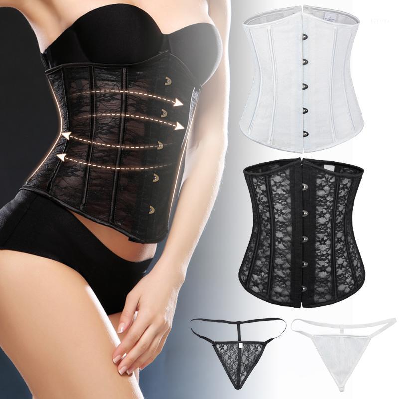 

Bustiers & Corsets Sexy Corset Lace Mesh Steampunk Lingerie Shapers Boned Underbust Top Body Shaper Burlesque Women Gothic Clothing, White
