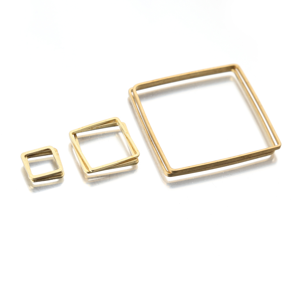 

Raw Brass Square Connectors Drop Earrings Pendants Charms Resin Mold Components Link DIY Accessories For Jewelry Making Findings