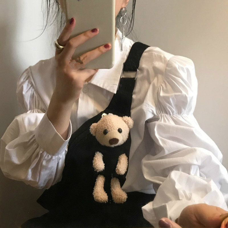 Nomikuma Autumn Women Blouse Korean Pleated Puff Long Sleeve Blusas Causal Turn-down Collar Single Breasted Shirt 6D189 210427