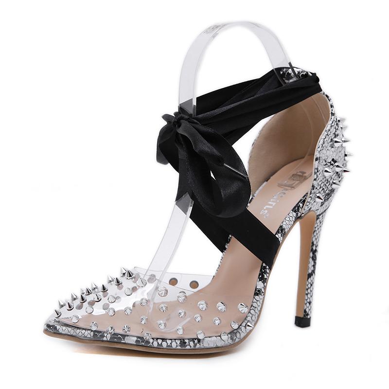 Dress Shoes Sexy Snake Pattern Ankle Strap Transparent Rivet Women's Sandals Pointed Toe Stiletto High Heels Pumps 2021, Black
Dress Shoes Sexy Snake Pattern Ankle Strap Transparent Rivet Women's Sandals Pointed Toe Stiletto High Heels Pumps 2021, Black