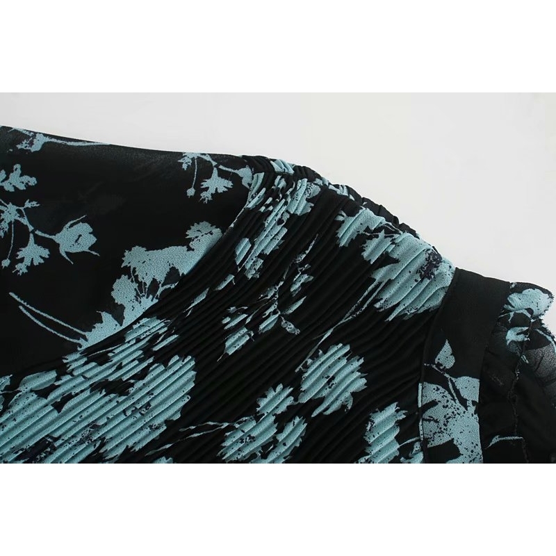 ZXOJ vintage draped flower print women long dresses summer fashion belt laides ankle-length dress casual slim female girls chic 210430