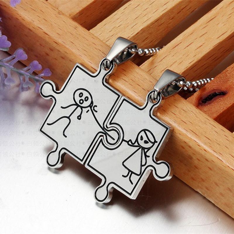 Pendant Necklaces Rinhoo Stainless Steel Boy And Girl Couple Necklace Lovers Charm Valentine's Day Gift
Pendant Necklaces Rinhoo Stainless Steel Boy And Girl Couple Necklace Lovers Charm Valentine's Day Gift