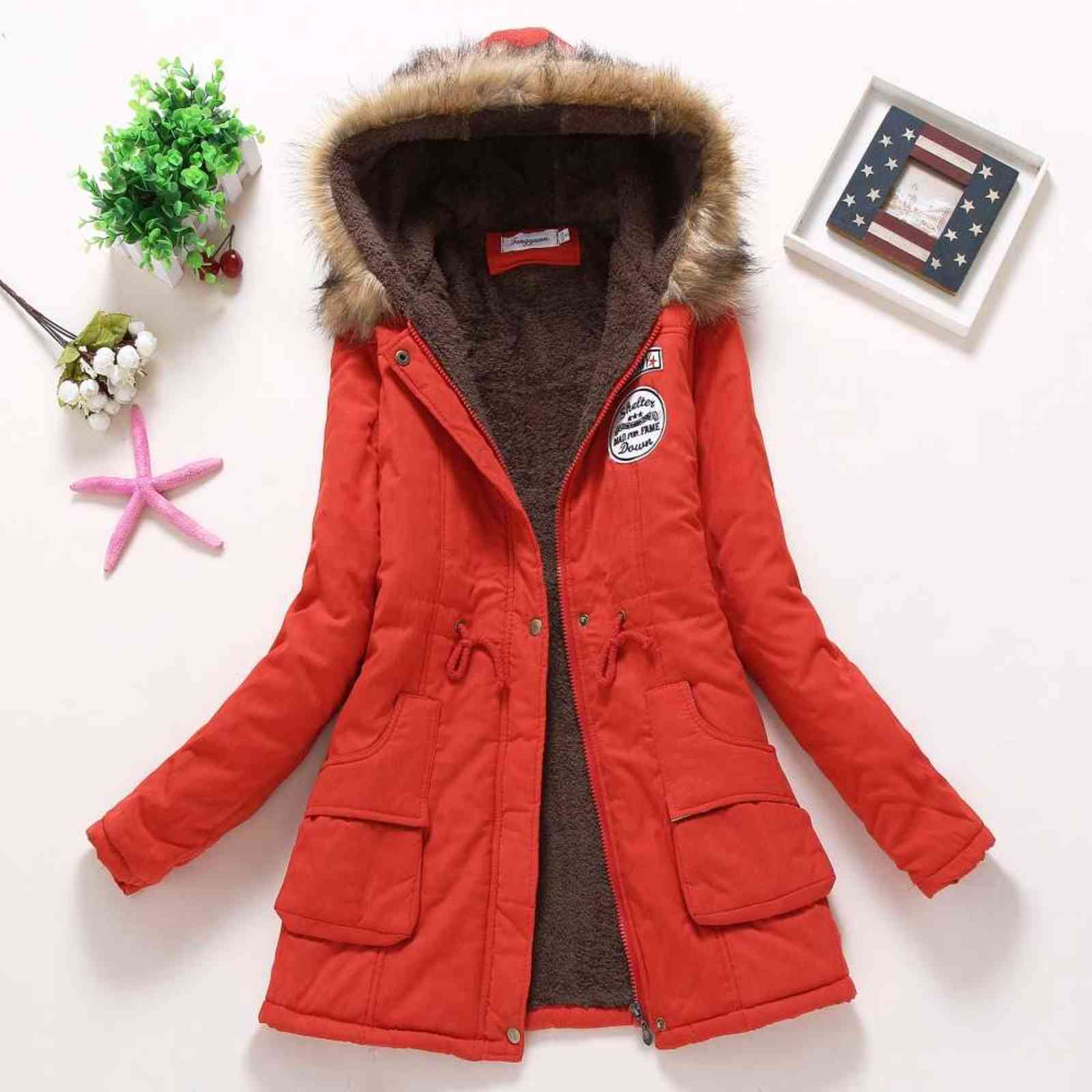 Fitaylor Winter Padded Coats Women Cotton Wadded Jacket Medium Long Parkas Thick Warm Hooded Quilt Snow Outwear Abrigos 211130