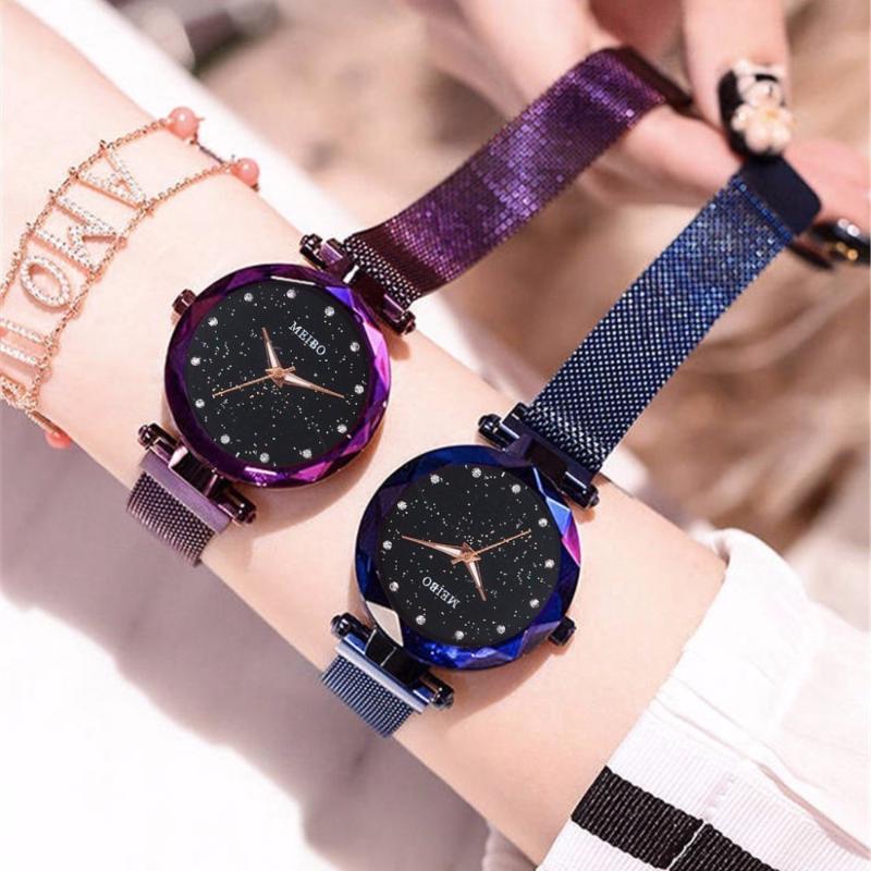 Wristwatches Women Magnet Buckle Starry Watch Casual Luxury MEIBO Geometric Surface Quartz Watches Relogio Feminino Drop, Blue
Wristwatches Women Magnet Buckle Starry Watch Casual Luxury MEIBO Geometric Surface Quartz Watches Relogio Feminino Drop, Blue