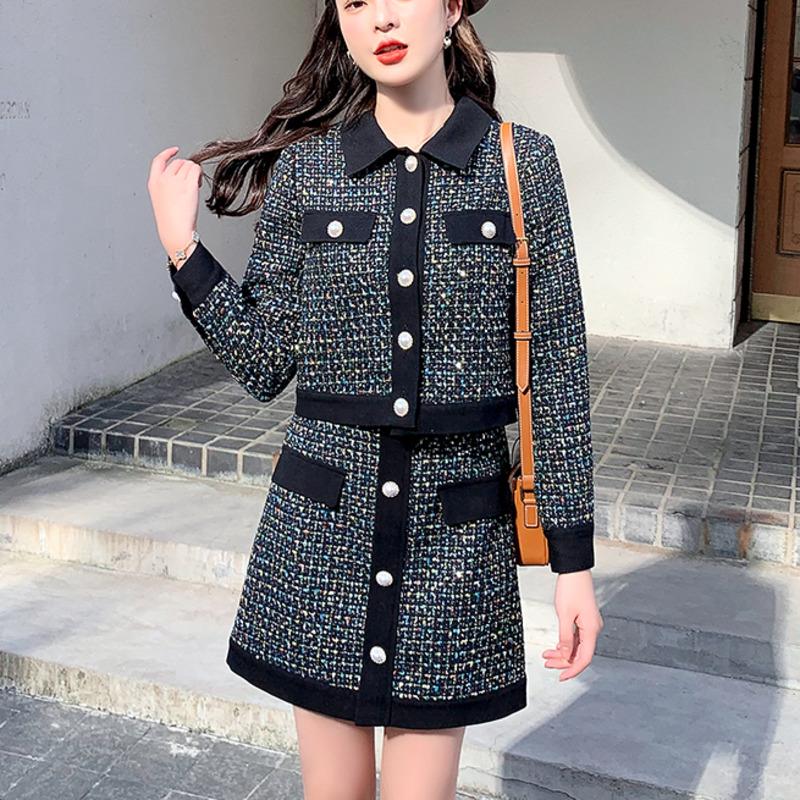 Work Dresses High Quality Small Fragrance Tweed Two Piece Set Women Crop Top Jacket Coat + Skirt Suits Fall Winter French Vintage 2, Picture color
Work Dresses High Quality Small Fragrance Tweed Two Piece Set Women Crop Top Jacket Coat + Skirt Suits Fall Winter French Vintage 2, Picture color