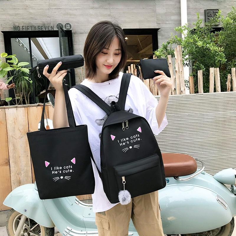 Backpack 4 Pcs/set Canvas Schoolbags For Teenage Girls Female Children Shoulder Bags Trend Fashion Women, Green
Backpack 4 Pcs/set Canvas Schoolbags For Teenage Girls Female Children Shoulder Bags Trend Fashion Women, Green