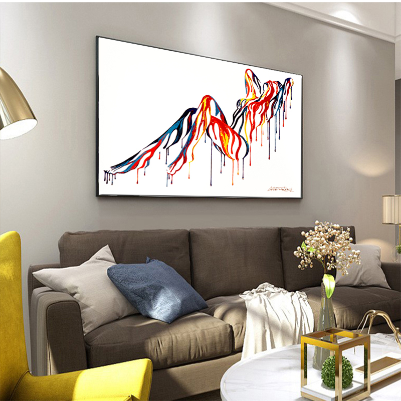 Pop Art Sexy Nude Body Colorful Canvas Painting Wall Art Pictures for Living Room Abstract Art Posters and Prints