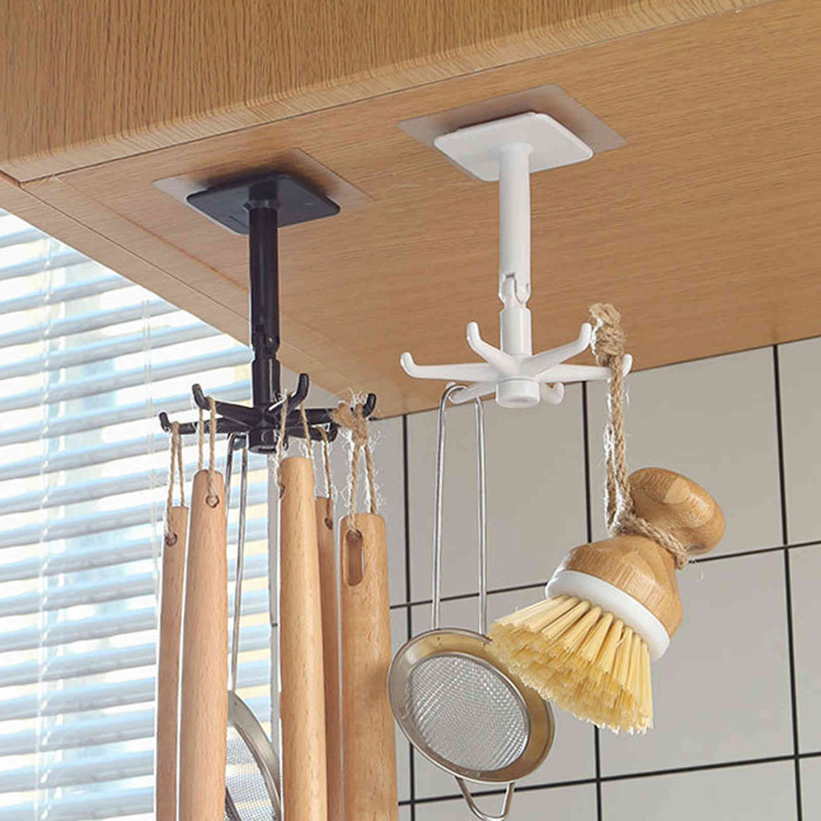 1/2 Past kitchen hooks Supporting gadgets kitchen support 360 rotary hangers of auxiliary bath accessories attached to the wall