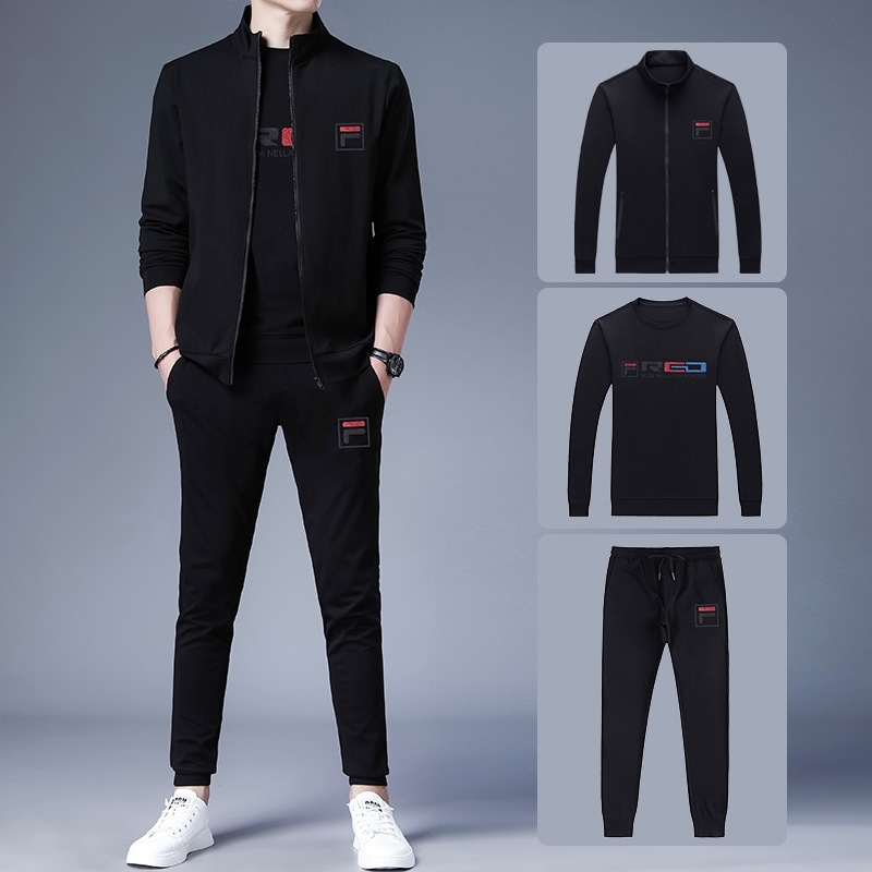 Shop long sleeved sweater set men's Korean version spring autumn cotton leisure sports two or three piece set, fashionable handsome, Gray
Shop long sleeved sweater set men's Korean version spring autumn cotton leisure sports two or three piece set, fashionable handsome, Gray