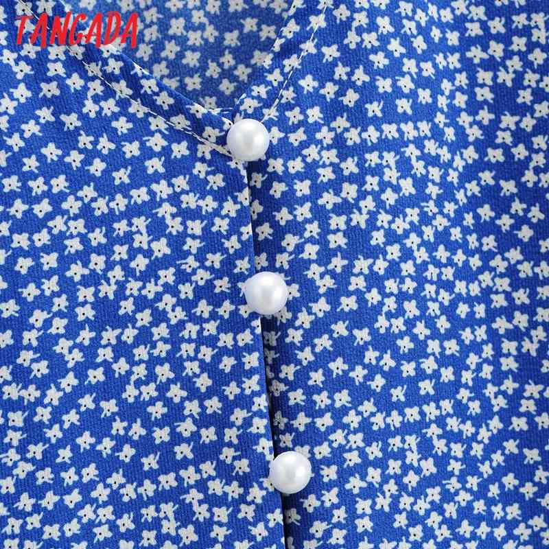 Summer Women Flowers Print A-line V Neck Short Sleeve Ladies Mini Dress Vestidos 1F176 210416
