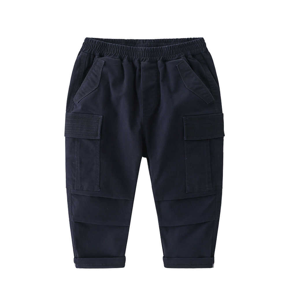 Mudkingdom Toddler Boys Cargo Long-Pants Fashion Solid Elastic-Waist Autumn 210615